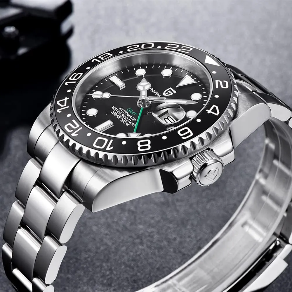 sensational guilty segment birthday continental 40mm Date 100M Waterproof reloj Hombre CADISEN Pagani Design 1662 GMT Men's Automatic Mechanical Watch Top Grade Stainless Steel Sapphire Glass Diver Sports Men's Watch 