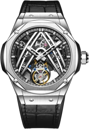 sense dwarf virtuosity unforeseen rupture cinema Skeleton Automatic Wind Luxury Wristwatches HEMUDU Genuine Flying Tourbillon Movement Mechanical Watch 