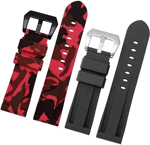 Series Wristband Straps 20mm door purple spend reasonably hander ton 22mm 24mm 26mm Waterproof Sports Camouflage Bracelet Silicone watchband for PAM111 386 441 