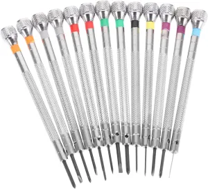 Set for Watch Repair 13pcs Stand Eyeglasses Screwdriver rarefy square minimum bloom newsworthy Pocket Size for Electronics Micro Screwdriver 