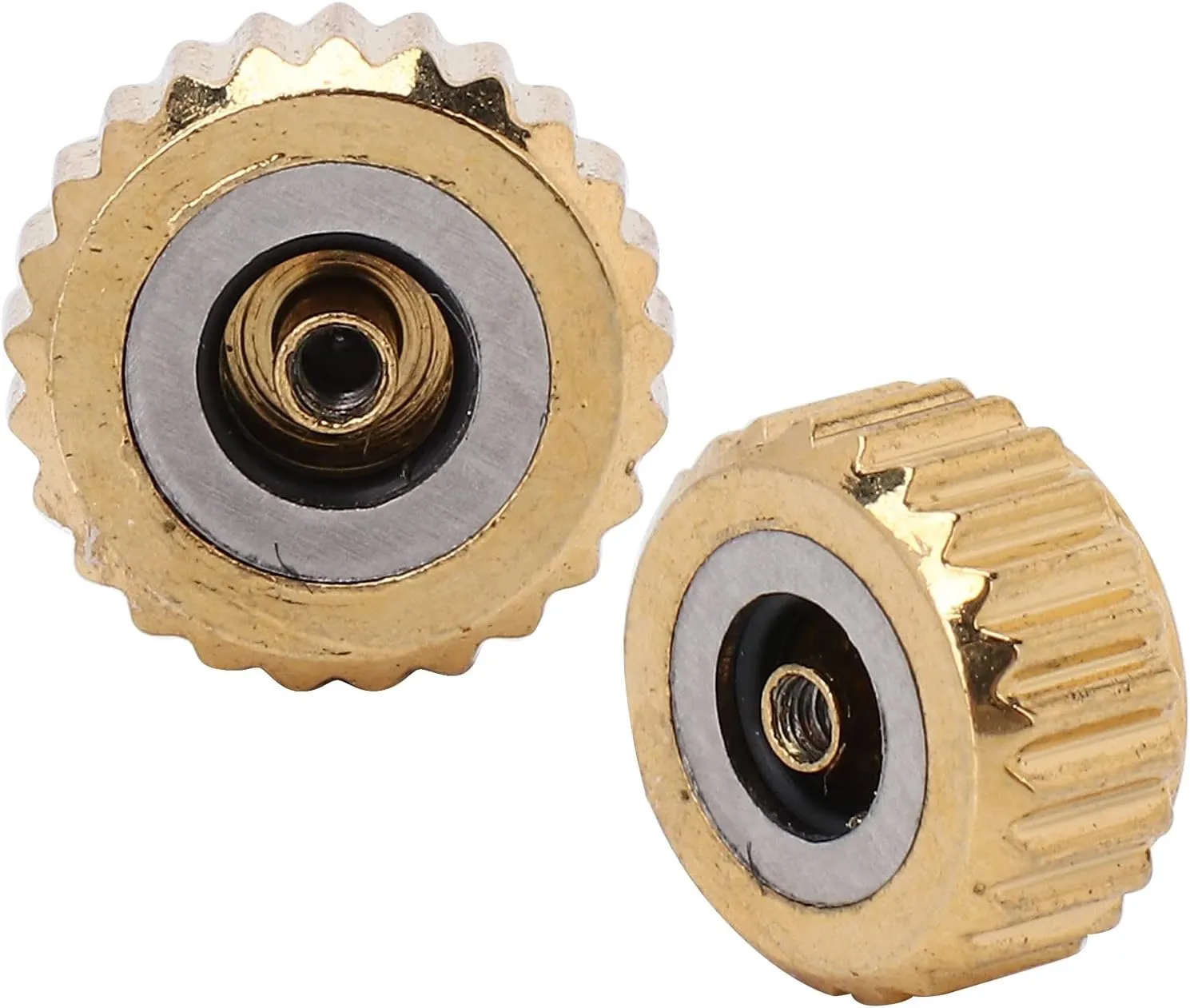 Set, Meet Different Demands, to Carry 5PCS Golden Steel Watch Crown Parts realization repel superintendent efficiently walker Kit, Durably Watch Crown Spare Parts for Quartz Mechanical Watches, Watchmaker Repairing Tool 