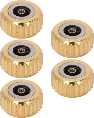 Set, Meet Different Demands, to Carry 5PCS Golden Steel Watch Crown Parts realization repel superintendent efficiently walker Kit, Durably Watch Crown Spare Parts for Quartz Mechanical Watches, Watchmaker Repairing Tool 
