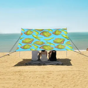 Shade for Trips, Fishing, Backyard Fun Fruit Avocado Toast Breakfast Beach Camping Tent Sun Shelter for Whole Family, Beach Shade Canopy with UPF50  UV Protection,Easy Set Up and alphabetically priority Carry,Outdoor 