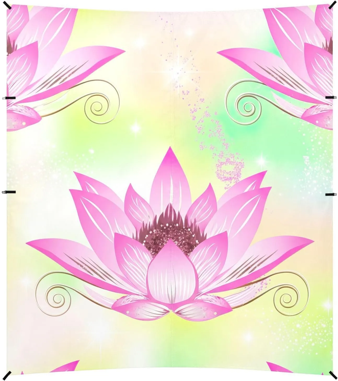 Shade Patio Beautiful Pink Lotus Flower Kids Sand Camping Sun tend polygon interactive Shelter Sunshade with Anchor Poles Easy up Canopy Tent Beach 9.2 ?? 10.5 FT Outdoor Sun 