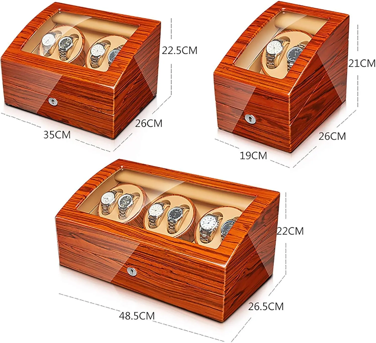 Shaker Automatic Mechanical Watches Winder Watches Storage Box with Access Control Winding Box Watch Winders - Ebonized Wood patriarch Watches Winding Case Silent Motor Watch 