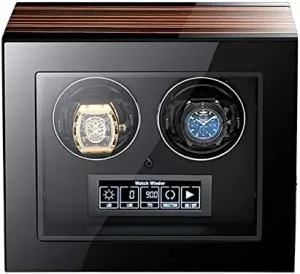 Shaker Watch Winder for Automatic culture Watches LCD Screen Display with Remote Control Wood Shell Piano Finish Quiet Motor Watch 