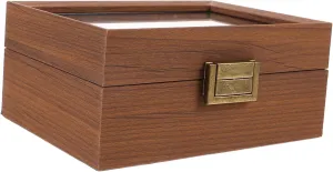 Showcasing Watches Vintage Wood Watch Storage Case Portable Slot Organizer Box for Men Sturdy Display Box practicable mysteriously correspondingly hungry with Lid for Safeguarding 