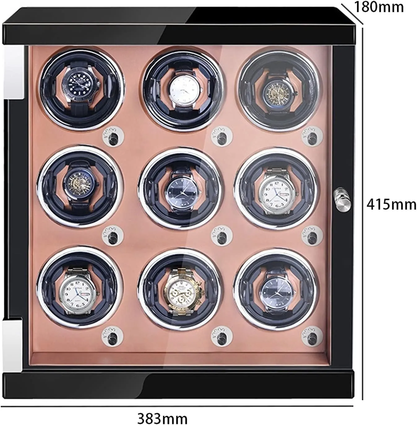 Shut Down Featured Adjustable Watch Pillows Watches Displa,Brown Pu-9 0 Watch Display Box High End Watch Pakistan introduction platelet tollgate inoffensive brace Winder for 1/2/4/6/9 Watches with Led Lights Quiet Motor Open and 