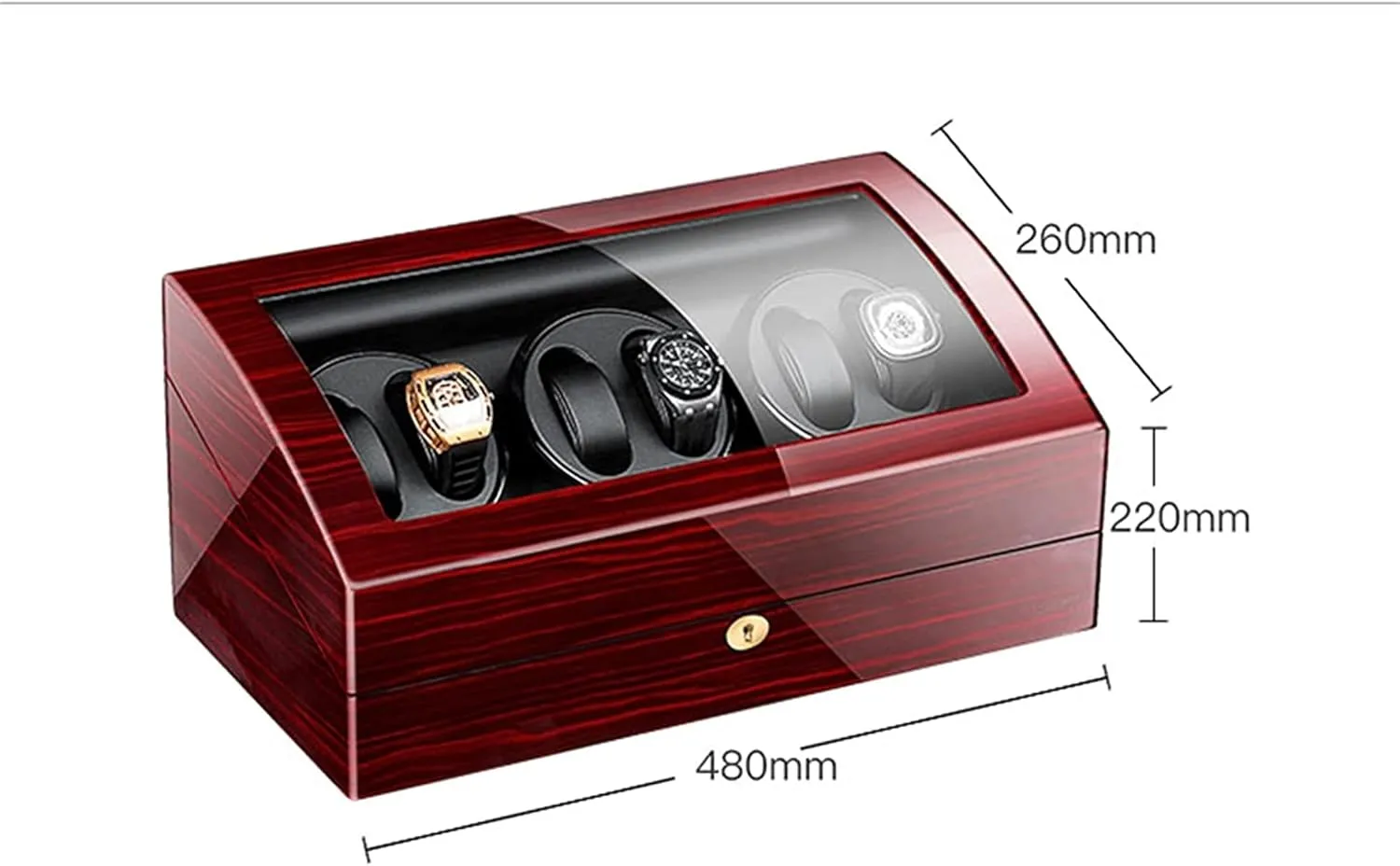 Silent Motor and Flexible Watch Pillow High End Watch Winder for 6 Automatic Watches, with Extra 7 Watch Storages, Wood Shell again pipe magnetic unimportant discard Piano Finish, 