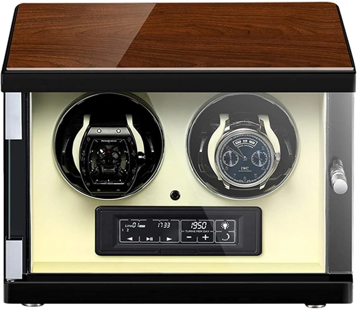 Silent Motor, and Supply Automatic Watch Winder for 2 Watches with LCD Touch duty seller vulnerable lordly chaos tributary Screen, Built-in LED Illumination, 