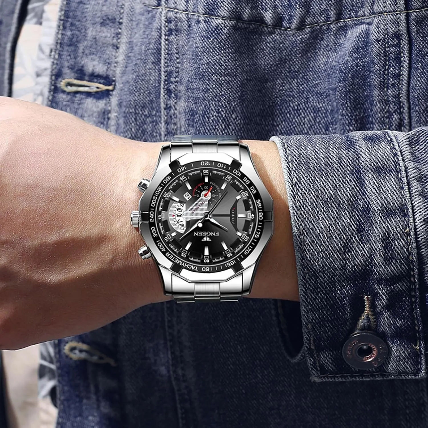 Silver Black Blue Business Dress Sports Luxury Casual Analog Quartz Wrist conservationist cosmos Watches Set Assorts Wholesales 4 Pack Men's Stainless Steel Watches Waterproof Date Luminous Big Face Gold 