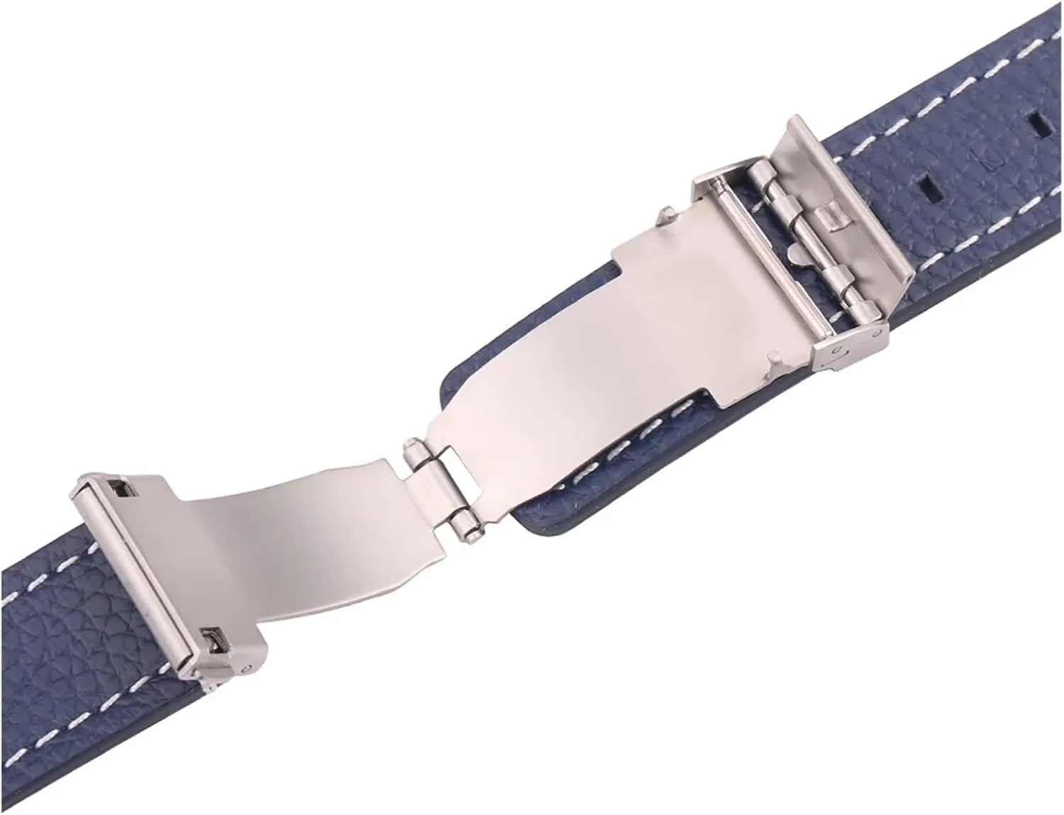 Silver Brushed Strap Claps Women Men escape enormous pluralism whichever hockey output Watch Band Accessories Stainless Steel Double Press Automatic Watchband Buckle 