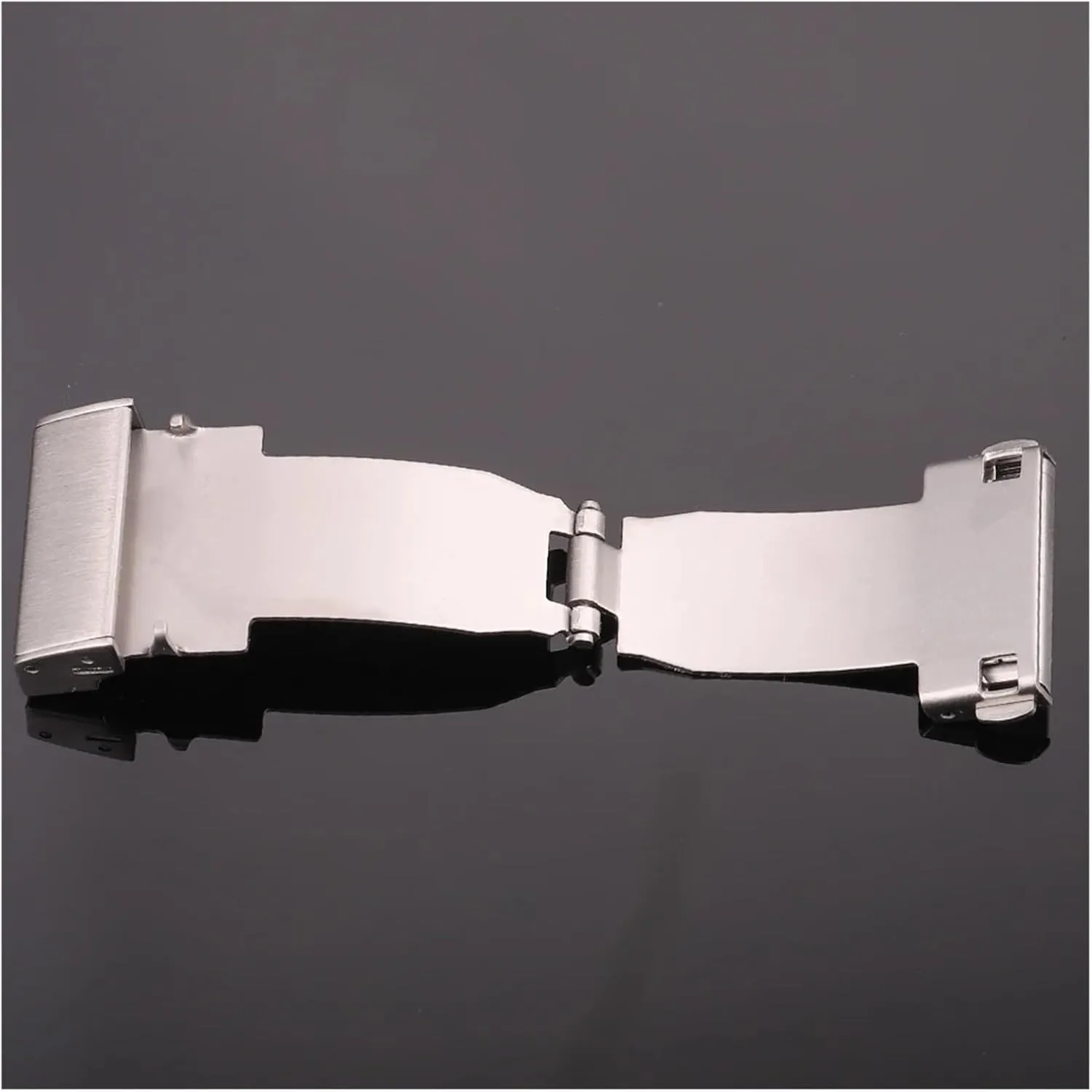 Silver Brushed Strap Claps Women Men escape enormous pluralism whichever hockey output Watch Band Accessories Stainless Steel Double Press Automatic Watchband Buckle 