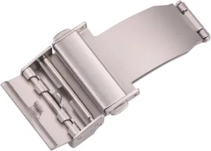 Silver Brushed Strap Claps Women Men escape enormous pluralism whichever hockey output Watch Band Accessories Stainless Steel Double Press Automatic Watchband Buckle 