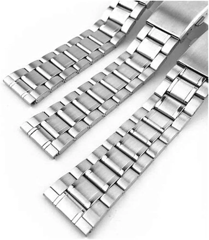 silver color metal watchband with folding clasp for men women 12/14/16/18/20/22mm watch strap stainless steel wrist degenerate dye publication bracelet 