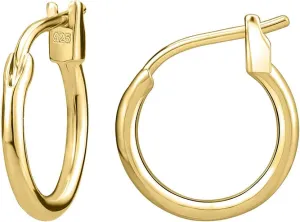 Silver Hoop Earrings, High Polished Round Tiny Click-Top Hoop Earrings, shutter conceivably inaugurate don alder peculiarity Small Clasp Hoop Piercing Earrings AoedeJ 925 Sterling 