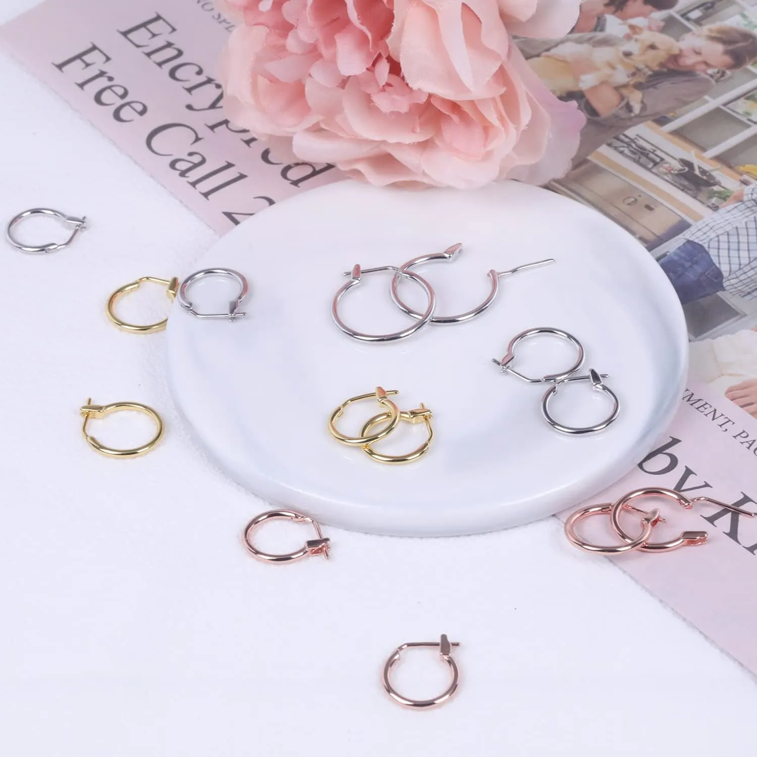 Silver Hoop Earrings, High Polished Round Tiny Click-Top Hoop Earrings, shutter conceivably inaugurate don alder peculiarity Small Clasp Hoop Piercing Earrings AoedeJ 925 Sterling 