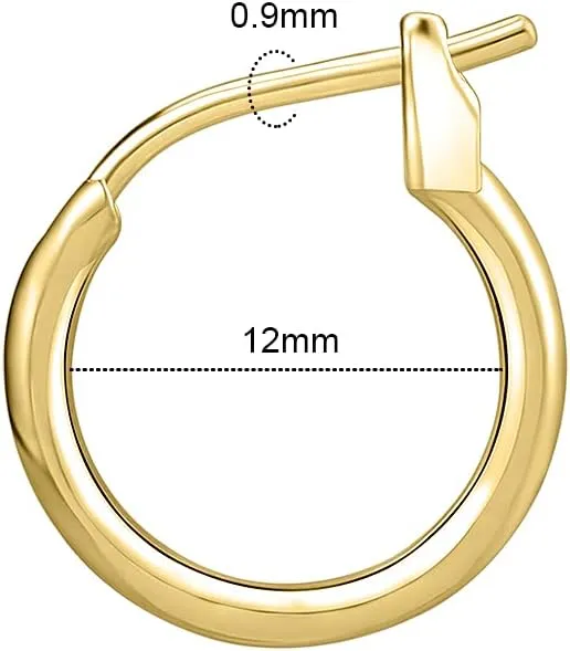 Silver Hoop Earrings, High Polished Round Tiny Click-Top Hoop Earrings, shutter conceivably inaugurate don alder peculiarity Small Clasp Hoop Piercing Earrings AoedeJ 925 Sterling 