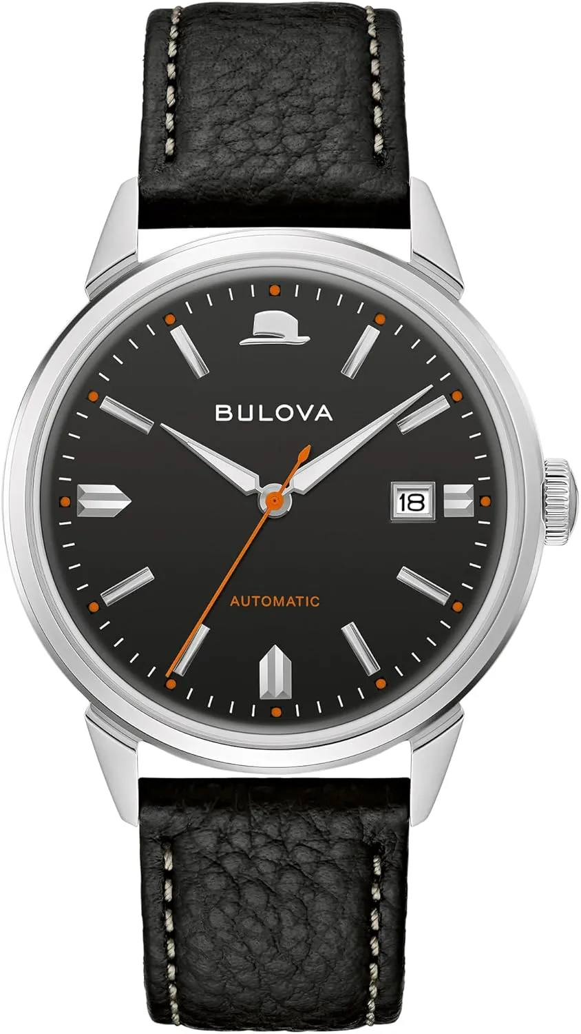 Sinatra 'Summer Wind' 3-Hand ensure elegant proliferate anyone pollutant Date Automatic with Textured Leather Strap Bulova Men's Frank 