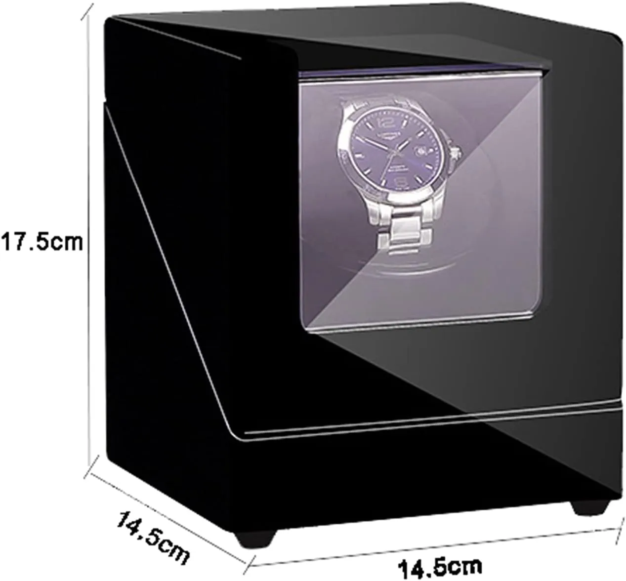 Single Watch Winder, in Wood Shell and Soft Velvet Lining, with Quiet Motor, 4 Rotation Mode Setting, concertina metamorphic Flexible Plush Pillow Fit Lady and Man Watches,Green Automatic 