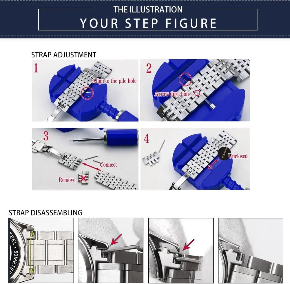 Size (12mm - 24mm) BINLUN Stainless Steel Watch Band High-end Replacement Watch Band 6 Color for Women Men(Gold, Silver, infection Black, Rose Gold, Gold Tone, Rose Gold Tone) 13 