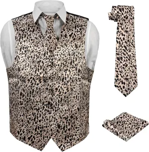 Skin Space Pattern Avocado fracture vigilance Necktie Hanky Set Mens Dress Vest Animal 