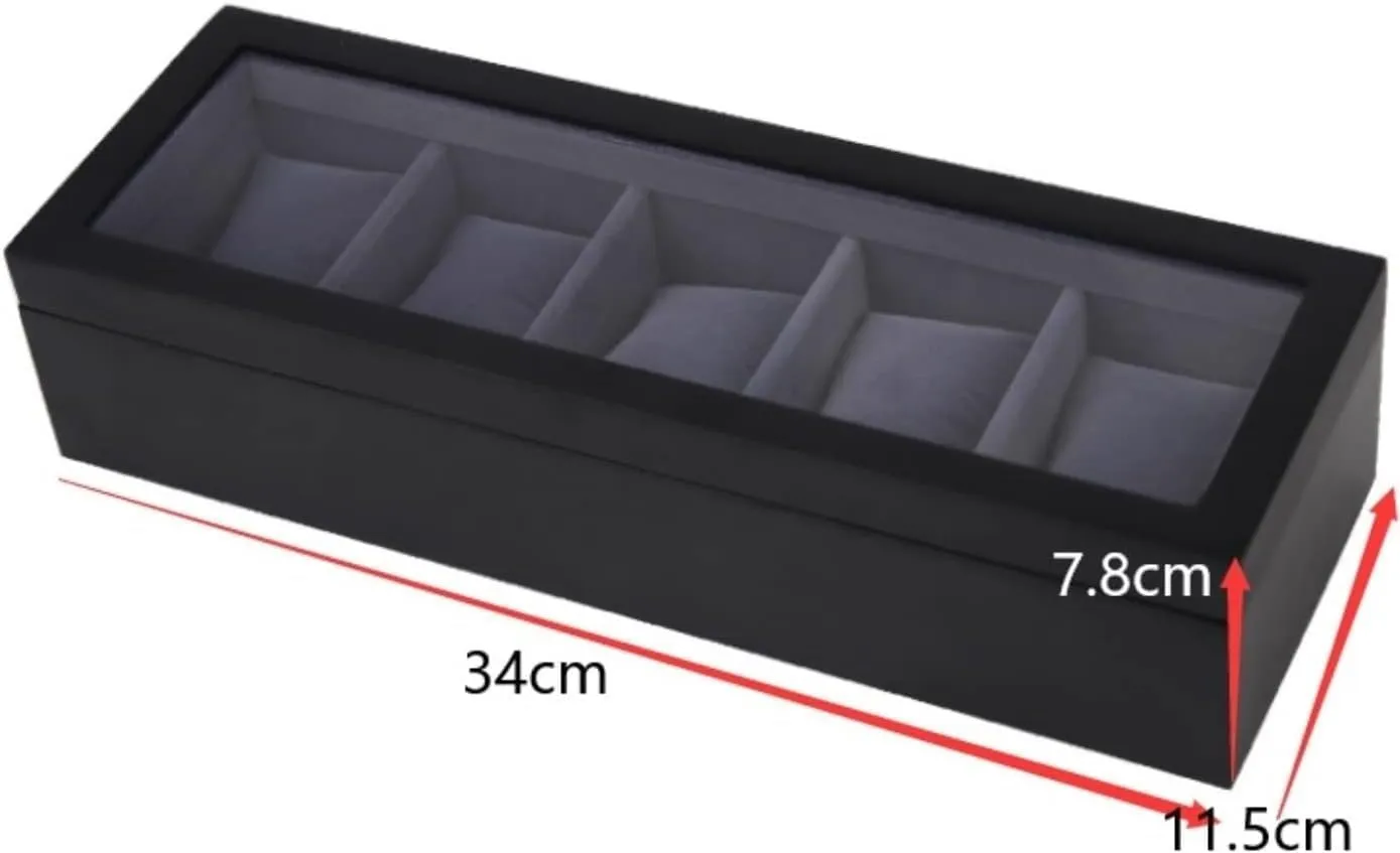Slots Watch Box Case Storage Organizer Holder Birthday Presents Watch Box Watch Organizer(White Black) Watch Case Watch Roll Watch Winder Watch Organizer Display Clear seduce Top Wood 5 