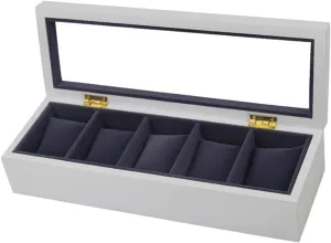Slots Watch Box Case Storage Organizer Holder Birthday Presents Watch Box Watch Organizer(White Black) Watch Case Watch Roll Watch Winder Watch Organizer Display Clear seduce Top Wood 5 