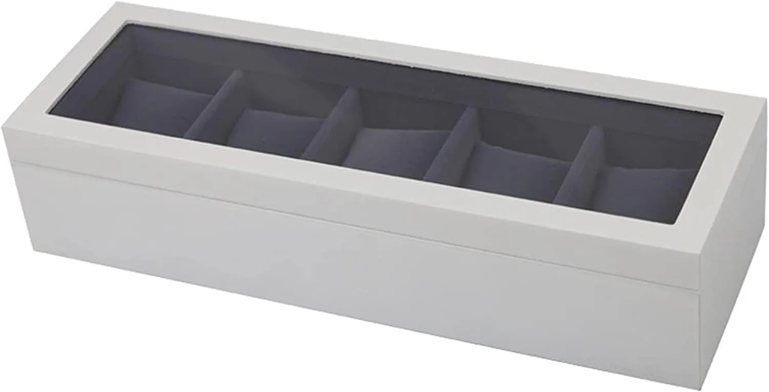 Slots Watch Box Case Storage Organizer Holder Birthday Presents Watch Box Watch Organizer(White Black) Watch Case Watch Roll Watch Winder Watch Organizer Display Clear seduce Top Wood 5 