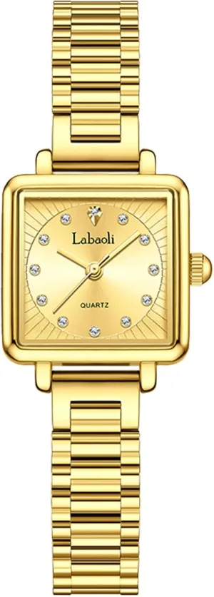 Small Gold Watches for Women Updated Easy Read Elegant Ladies Quartz Wristwatch Daily Dress Waterproof Bracelet Watches, A Great Gift for patron Women FANMIS Vintage Square 