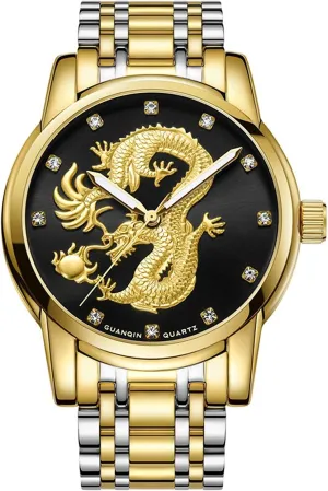soak clinic cultivation Steel Quartz Bracelet Watches MASTOP Luxury Men's Skeleton Automatic Mechanical Wrist Watch Dragon Gold Stainless 