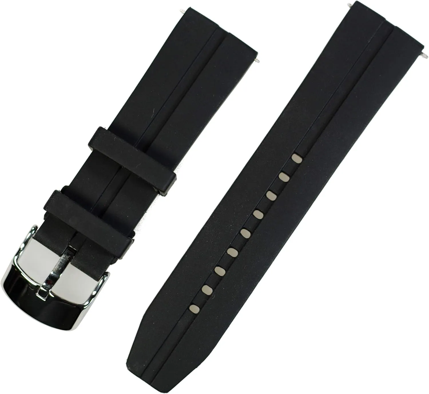 Soft Rubber leisurely Watch Bands Watch Bands - Soft Silicone watch straps and Stainless Steel Interchangeable Watch Band Straps,Choose Color & Width -24mm,22mm,20mm,18mm Silky 