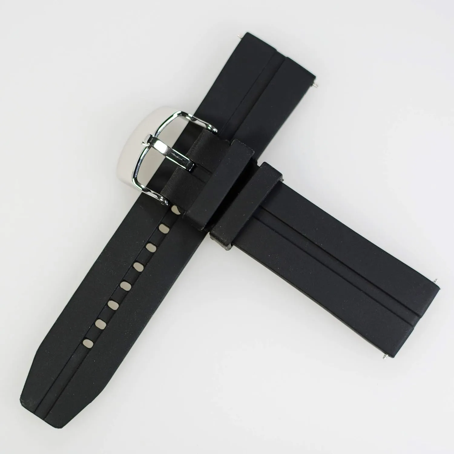 Soft Rubber leisurely Watch Bands Watch Bands - Soft Silicone watch straps and Stainless Steel Interchangeable Watch Band Straps,Choose Color & Width -24mm,22mm,20mm,18mm Silky 