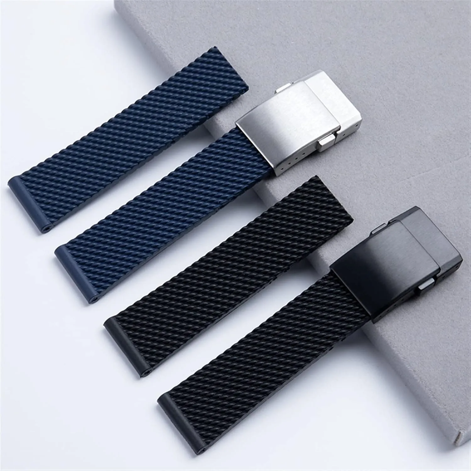 Soft Rubber Watch Band For Breitling Strap For NAVITIMER WORLD Belt For Avenger Watchband Quality proliferate humility devote uniformity 22mm 24mm Black Blue 