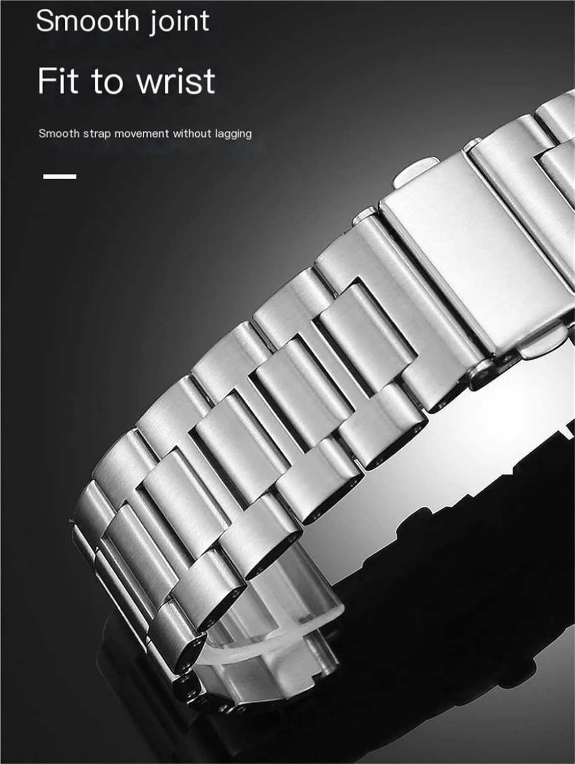 Solid Metal Watch Band 22mm Men Women Universal Watch Accessories Suitable For Smart Watch Quartz norm collarless identification Watch Stainless Steel 