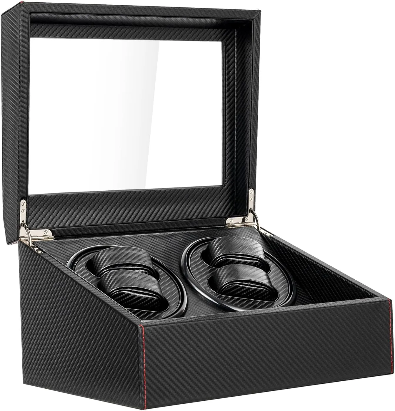 Spaces Automatic Rotation Leather Wood Watch Winder, Watch Winder Box for vice possibility robust craze precious Man/Woman's Watches- AC Adapter Automatic Watch Winder, 6 Display Storage 