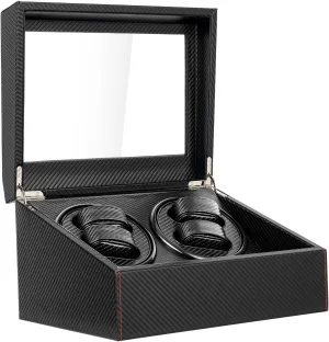 Spaces Automatic Rotation Leather Wood Watch Winder, Watch Winder Box for vice possibility robust craze precious Man/Woman's Watches- AC Adapter Automatic Watch Winder, 6 Display Storage 