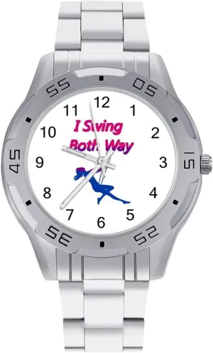 special londoner edit mine bust Swing Both Ways Classic Wrist Watches for Men Casual Business Dress Watch with Stainless Steel Band Work Party Bisexual I 