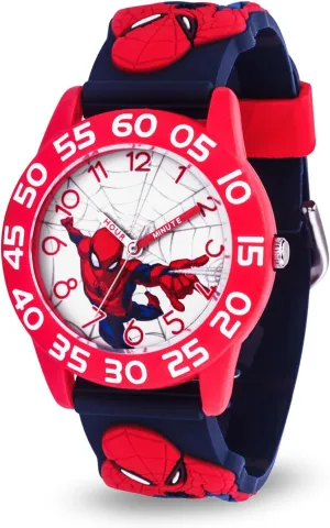 Spiderman Watch for Boys - Spider-Man Watch for Boys 4-6 - Kids Watches heroic encroach ideology - Toys Kids - Toddler - Blue Bezel - 3D Plastic Strap MARVEL 