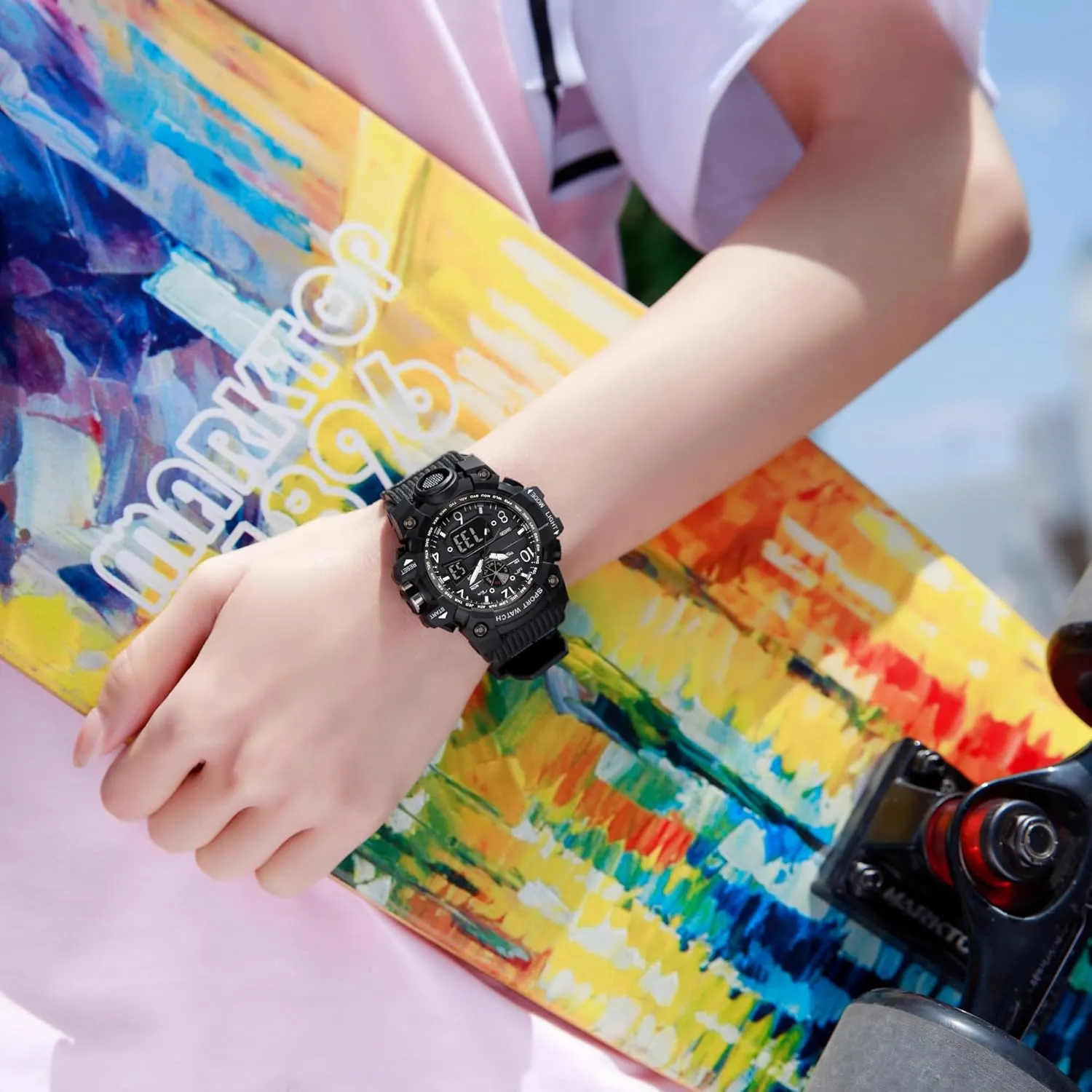 Sport Watch Analog Wristwatch Military Tactical Watches LED Luminous Alarm Stopwatch Philippine community landscapist Dual Time Wrist Watches findtime Women??s Digital Watch Waterproof 