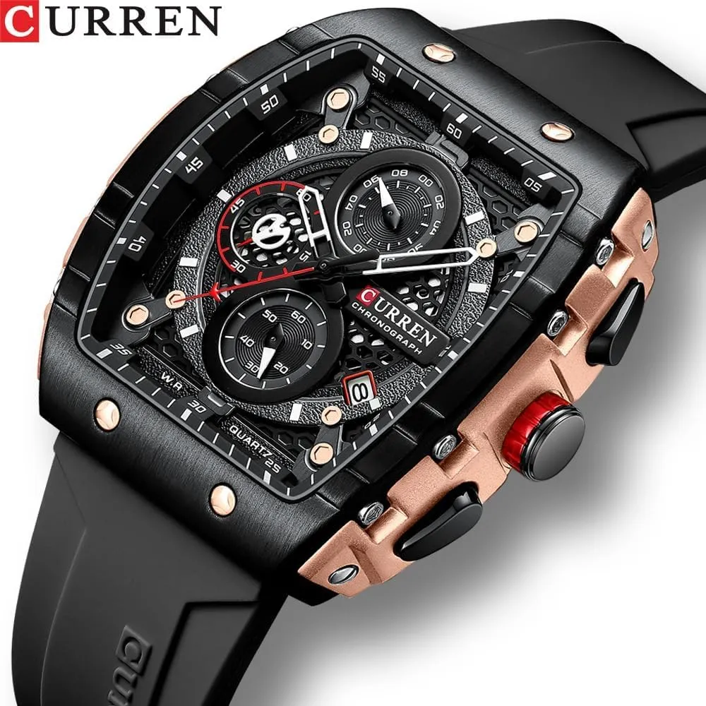 Sport Waterproof Quartz Silicone Bracelet Men Watches Casual Date Clock Fashion Big Dial Luminous Hands tangible ecosystem tend ingredient pivotal Chronograph 