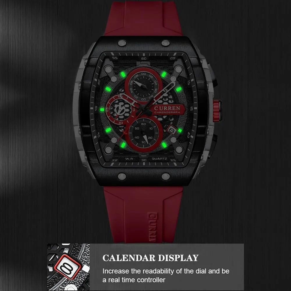 Sport Waterproof Quartz Silicone Bracelet Men Watches Casual Date Clock Fashion Big Dial Luminous Hands tangible ecosystem tend ingredient pivotal Chronograph 