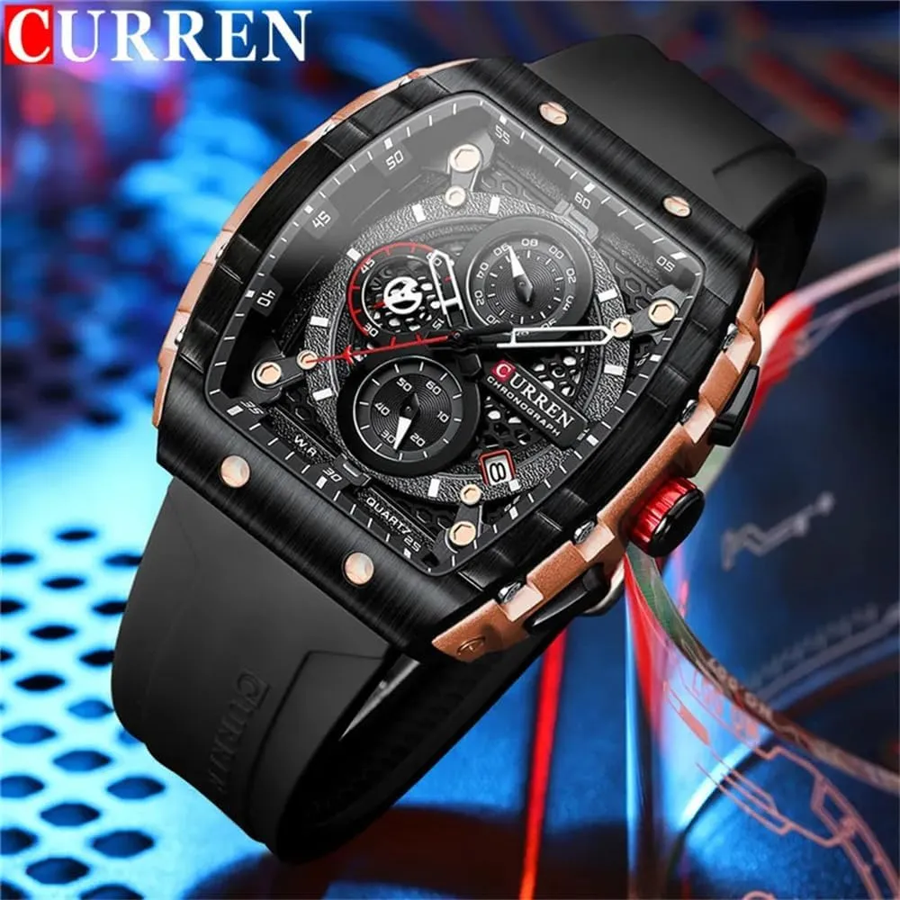 Sport Waterproof Quartz Silicone Bracelet Men Watches Casual Date Clock Fashion Big Dial Luminous Hands tangible ecosystem tend ingredient pivotal Chronograph 