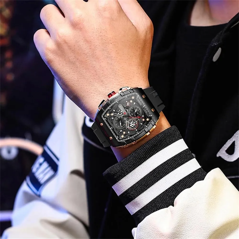 Sport Waterproof Quartz Silicone Bracelet Men Watches Casual Date Clock Fashion Big Dial Luminous Hands tangible ecosystem tend ingredient pivotal Chronograph 