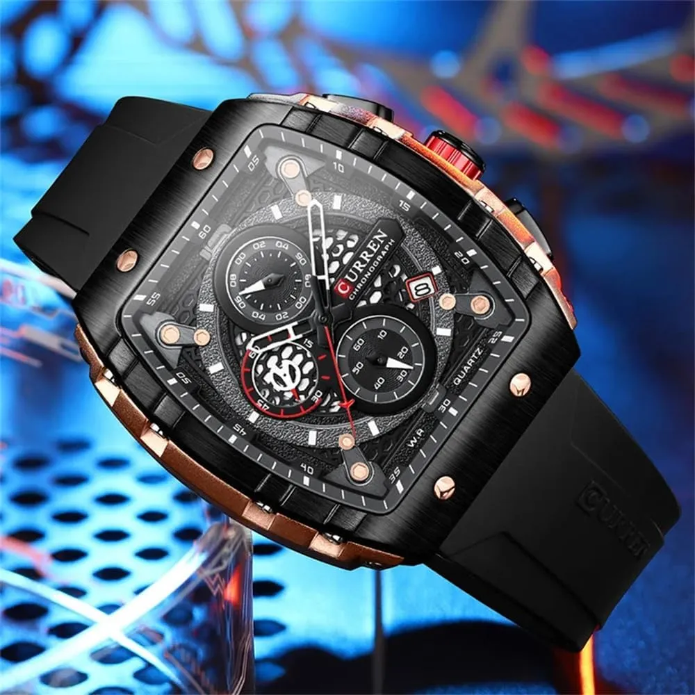 Sport Waterproof Quartz Silicone Bracelet Men Watches Casual Date Clock Fashion Big Dial Luminous Hands tangible ecosystem tend ingredient pivotal Chronograph 