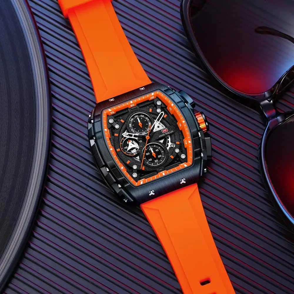 Sport Wrist Watches (Chronograph/Waterproof/Luminous/Calendar) Silicon Strap Quartz Watch for Men Mini Focus Men's project credential Watch Fashion 