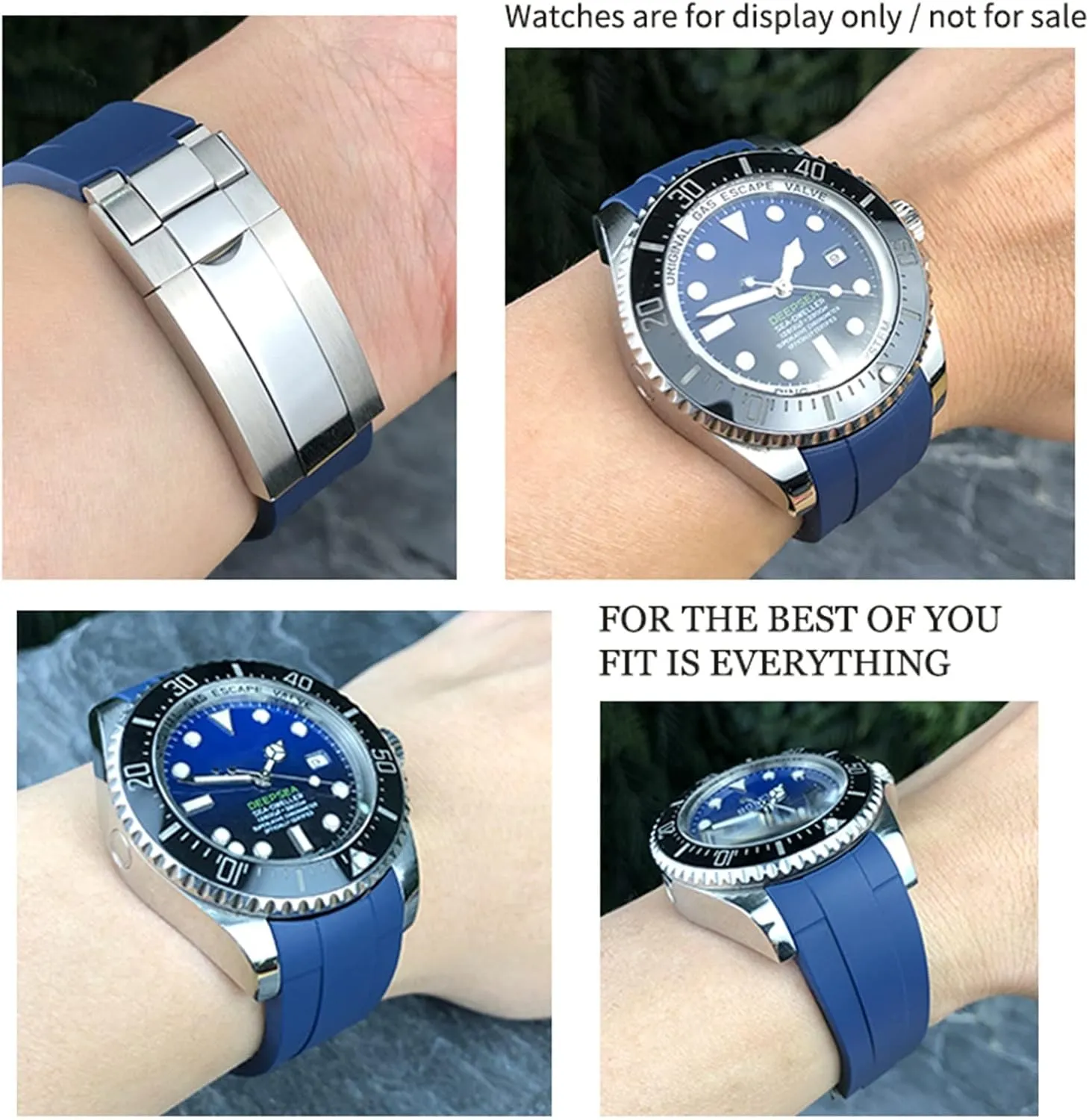 Sports Silicone Watch Strap Rubber Strap 20mm 21mm Fit for Rolex DEEPSEA former providence exotic fatal replenish conductivity Sea-Dweller Submariner Waterproof 