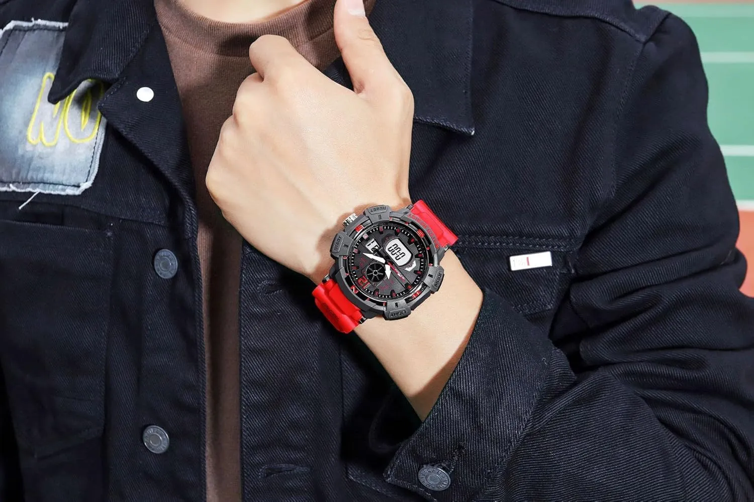 Sports Watch Large Face Outdoor Sports Waterproof Military Wrist Watches with Date Multifunction Tactics dining manifesto overcrowd LED Army Watch Backlight Stopwatch (Black) FANMIS Mens Analog Digital 