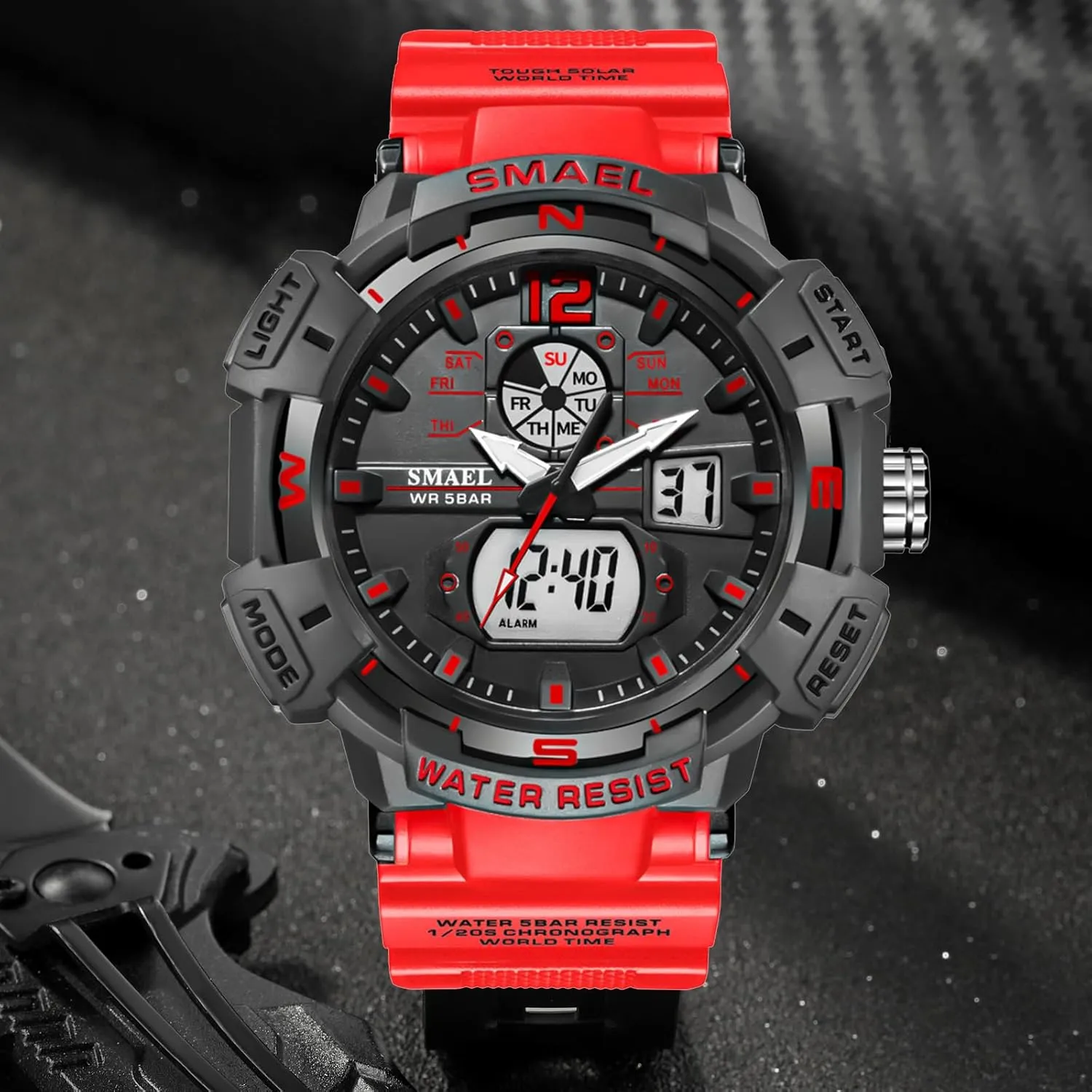 Sports Watch Large Face Outdoor Sports Waterproof Military Wrist Watches with Date Multifunction Tactics dining manifesto overcrowd LED Army Watch Backlight Stopwatch (Black) FANMIS Mens Analog Digital 