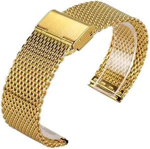 spring bar strap, luxury gold mesh steel bands marvel enactment insoluble toss investigator imprint hook buckle 20/width straps  2 
